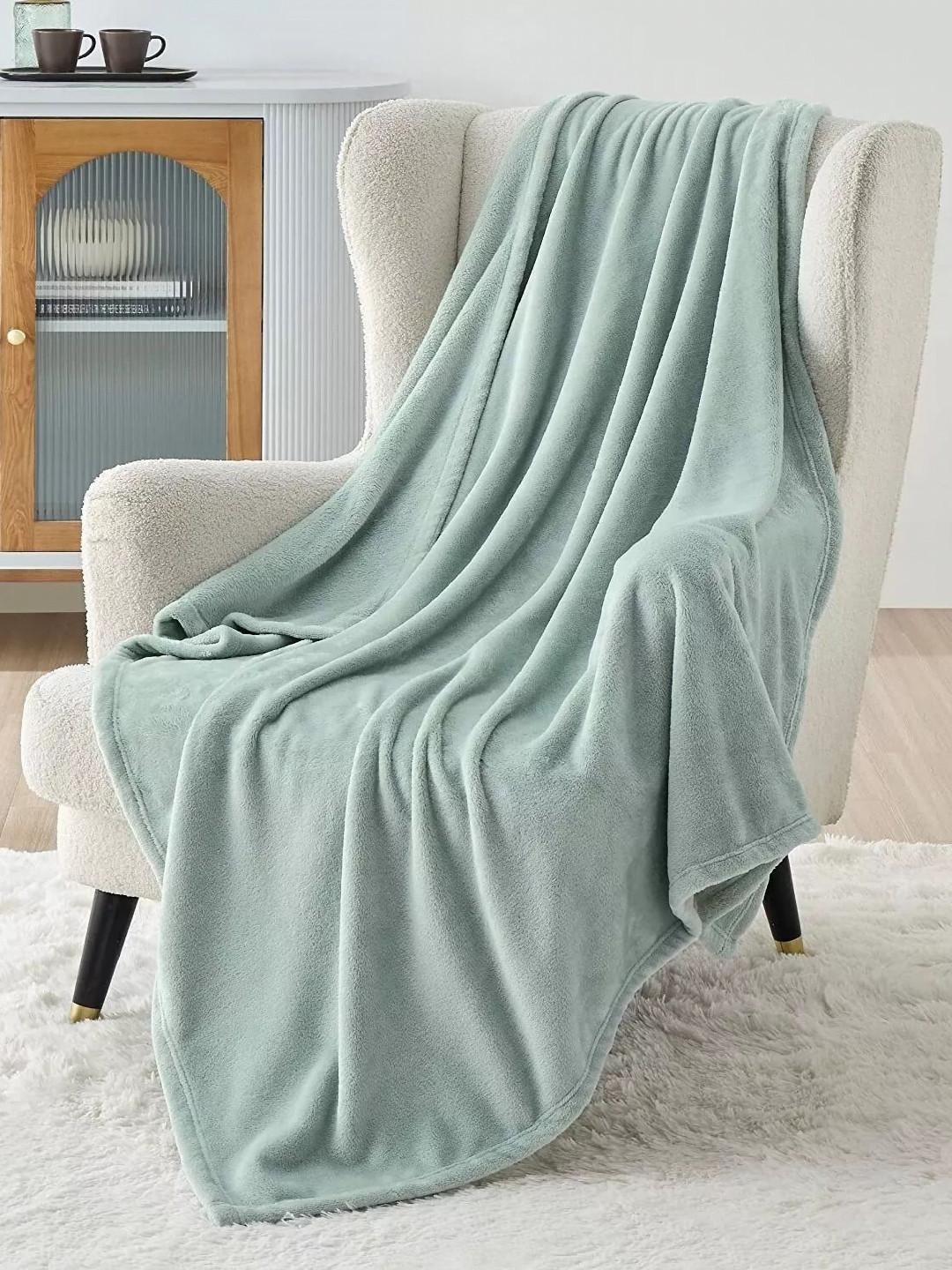 MORADO Sea Green 300 GSM Single Bed Blanket
