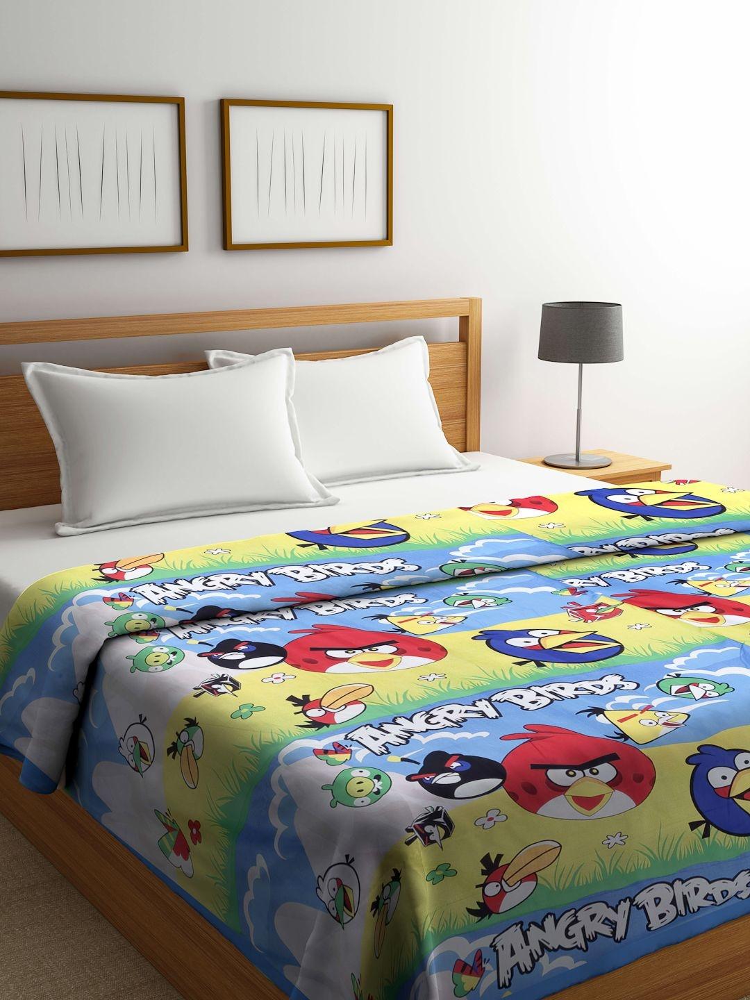 KLOTTHE Yellow & Red Cartoon Characters Printed Cotton 210 GSM AC Room Dohar