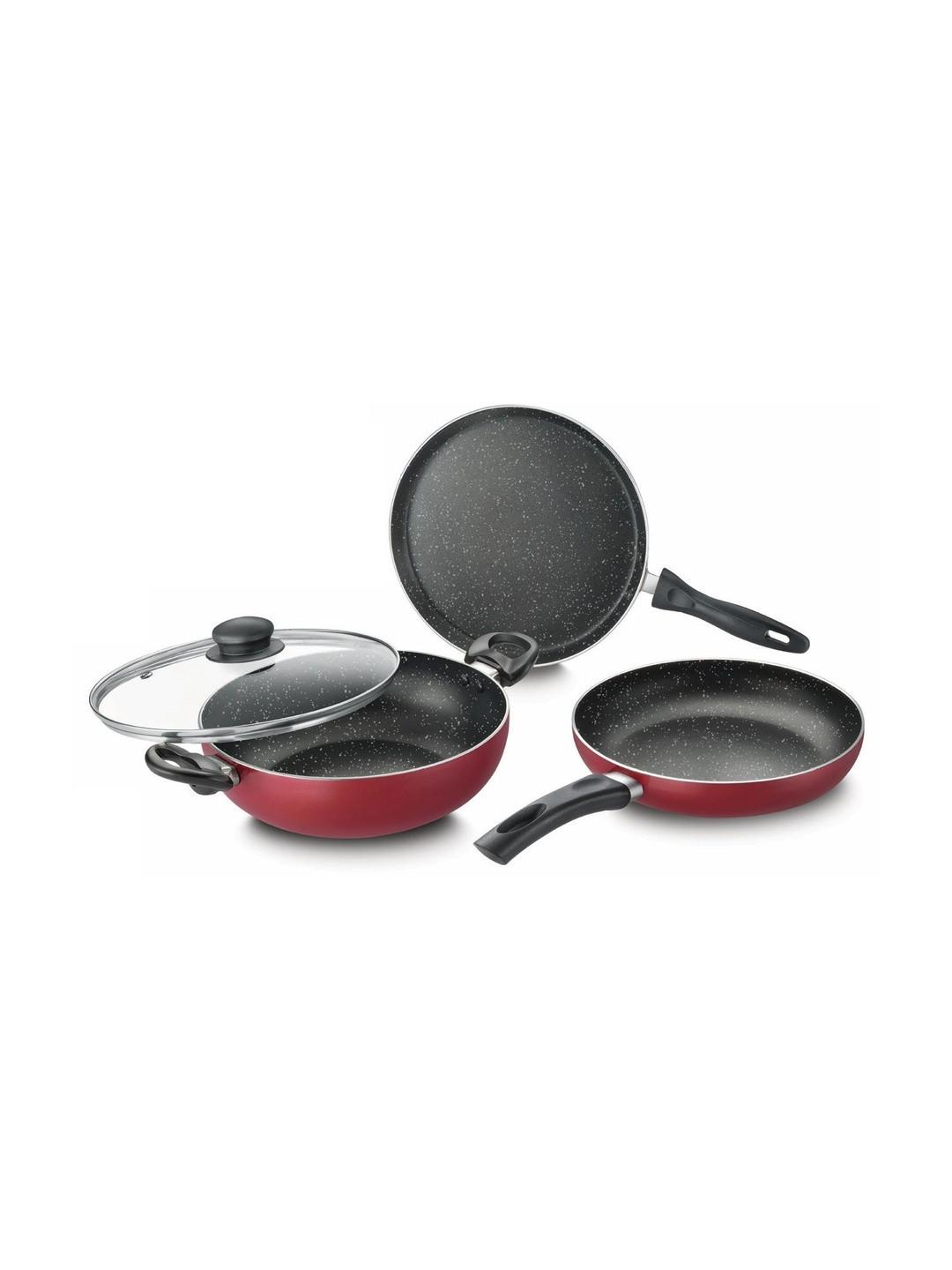 Prestige Maroon Induction Base Aluminium Cookware Set of