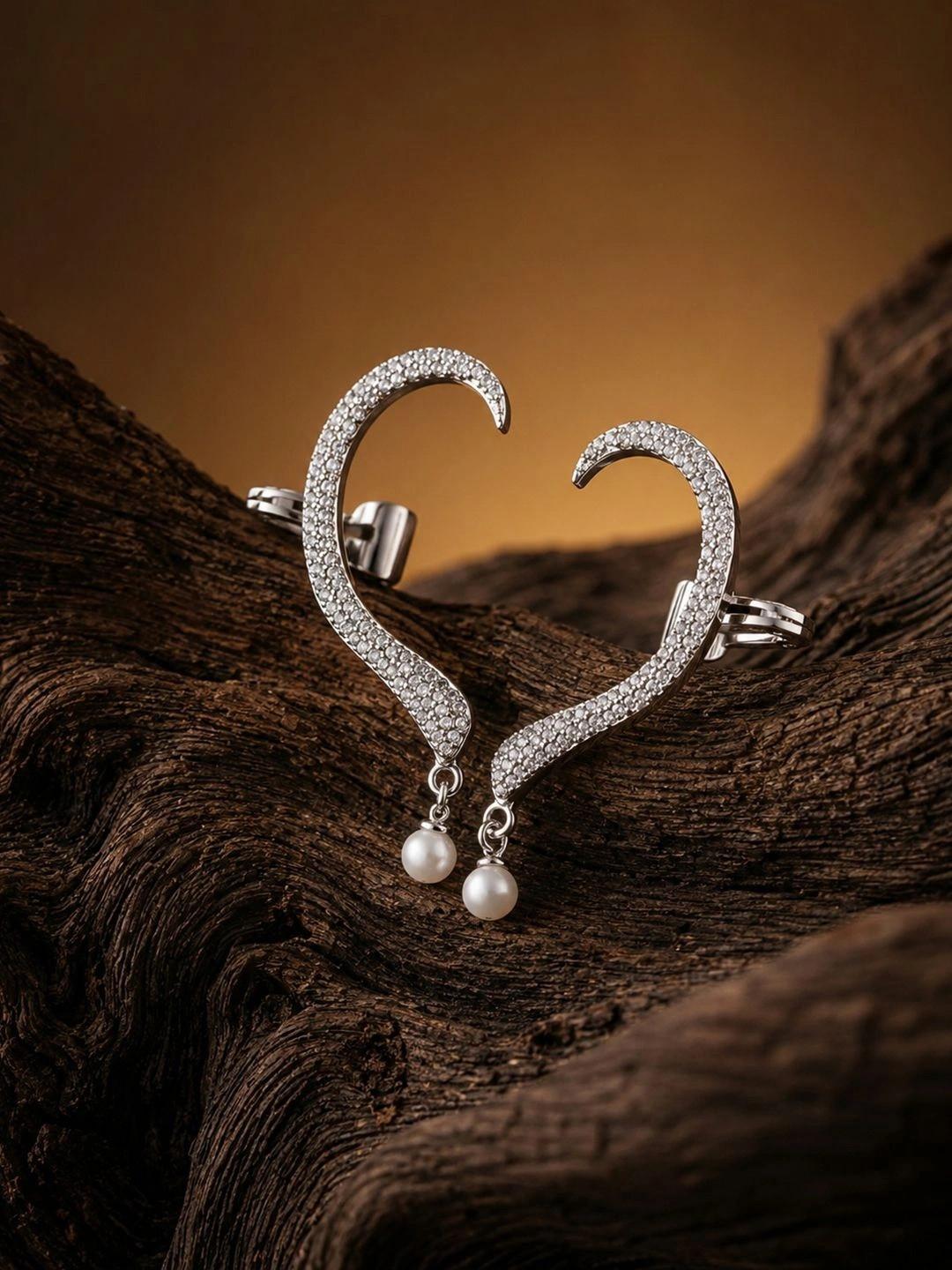 Voylla Heart Shaped Ear Cuff Earrings