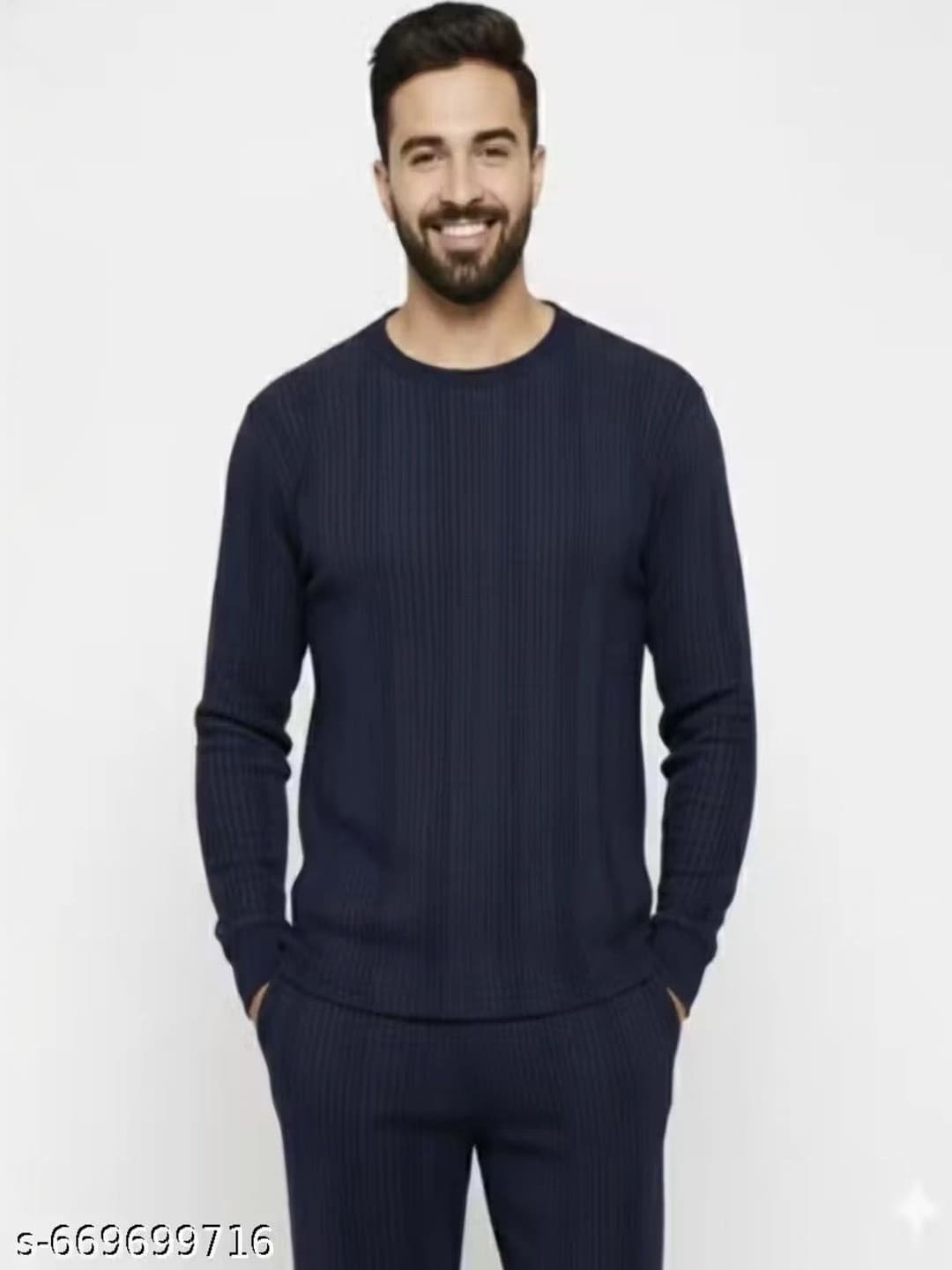 Gimli Men Cotton Round Neck Thermal Set