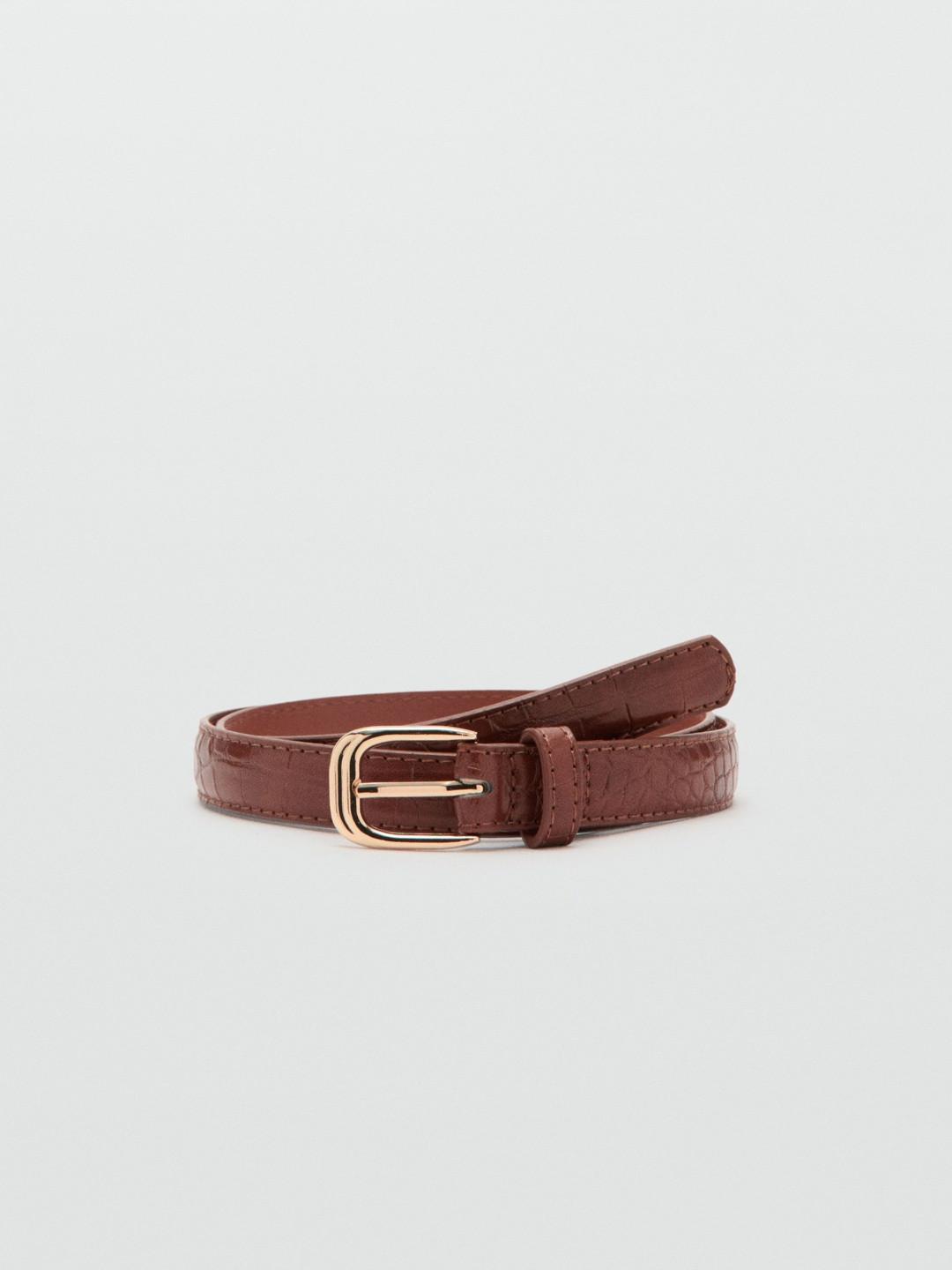 MANGO Women Textured PU Belt