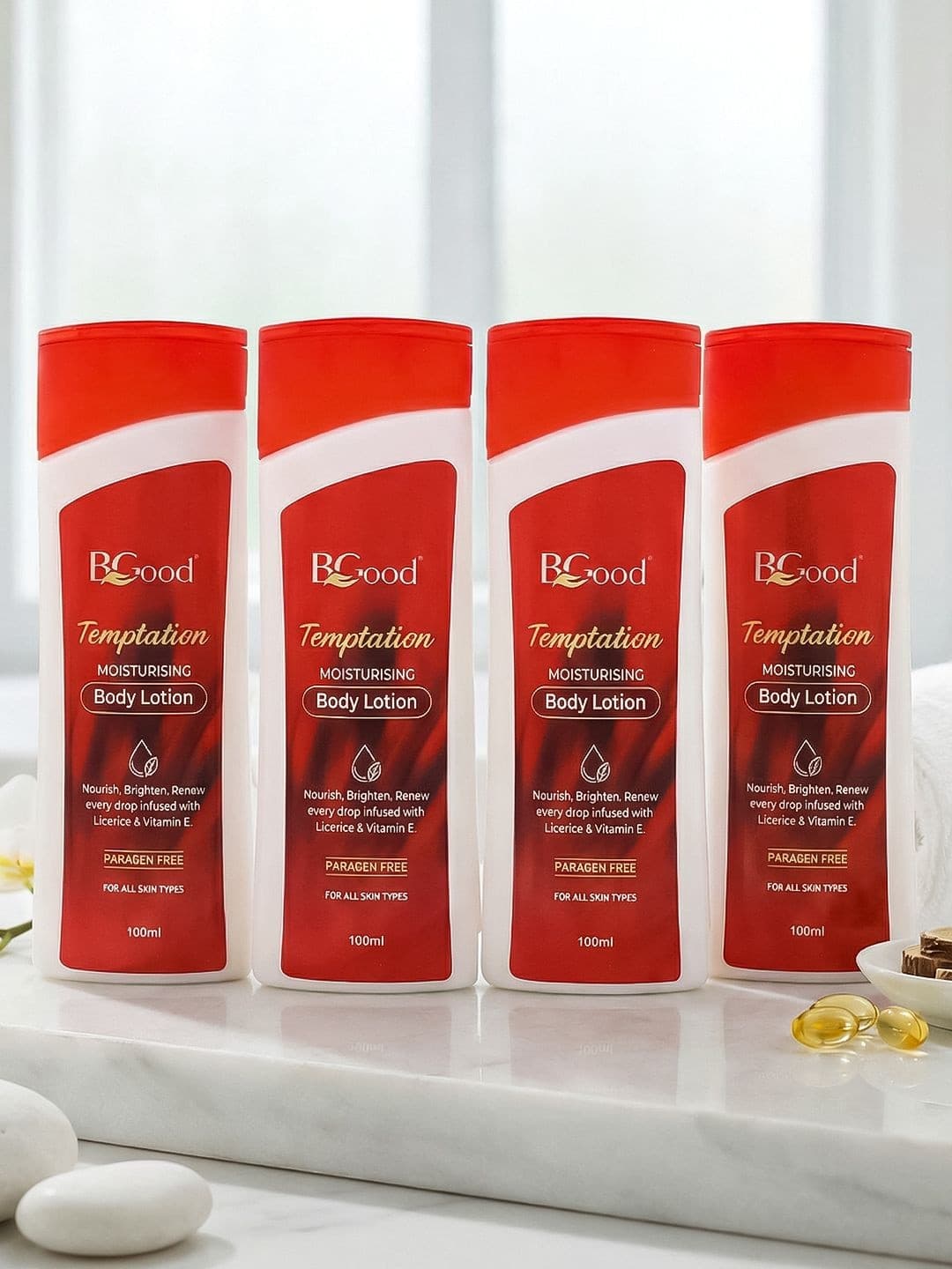 Bgood Set Of 4 Temptation Moisturizing Body Lotion - 100 ml Each