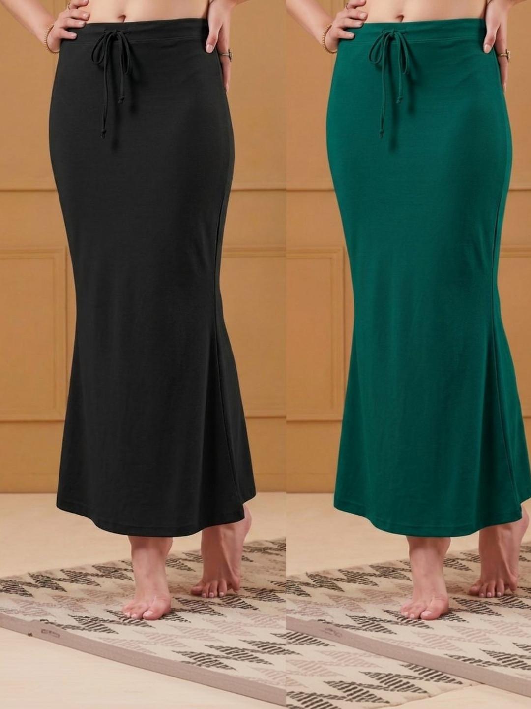 maatirang Pack Of 2 4 Way Strecheble Seamless Mermaid Fit Saree Shapewear Petticoat