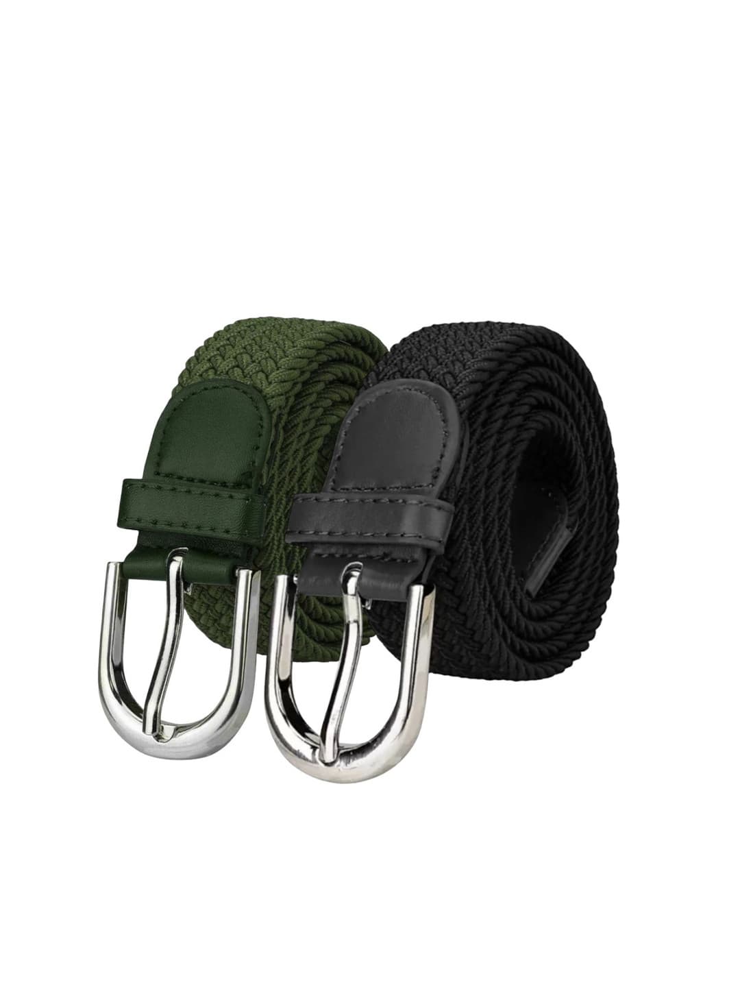 Veldth Men Pack of 2 Braided Stretch Belts