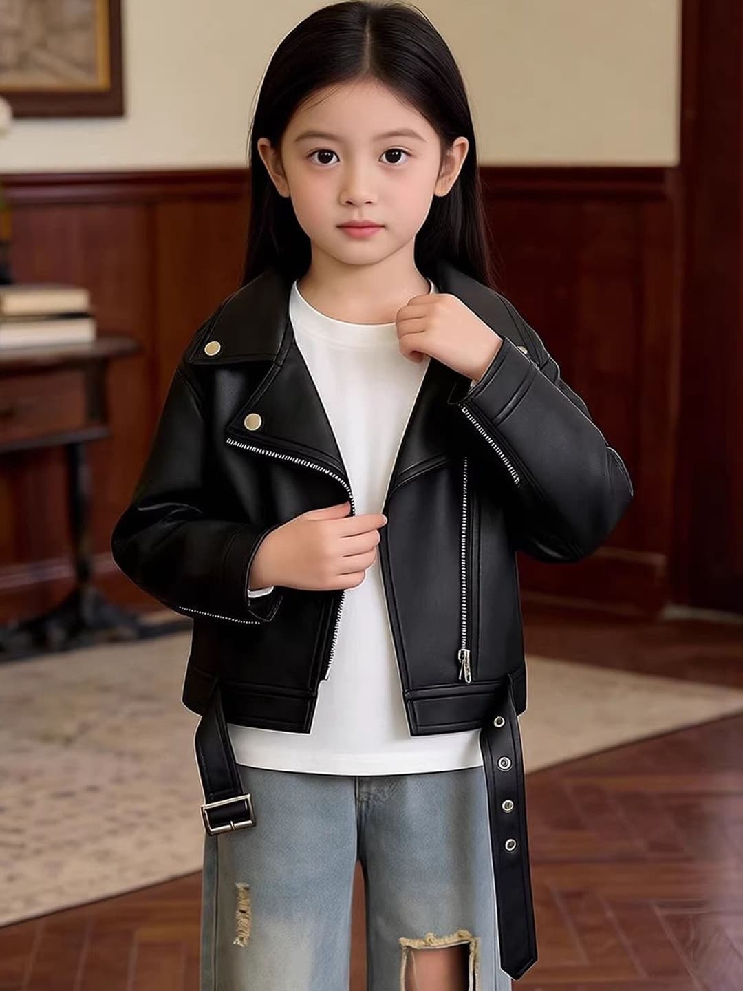 YK Girls Biker Jacket