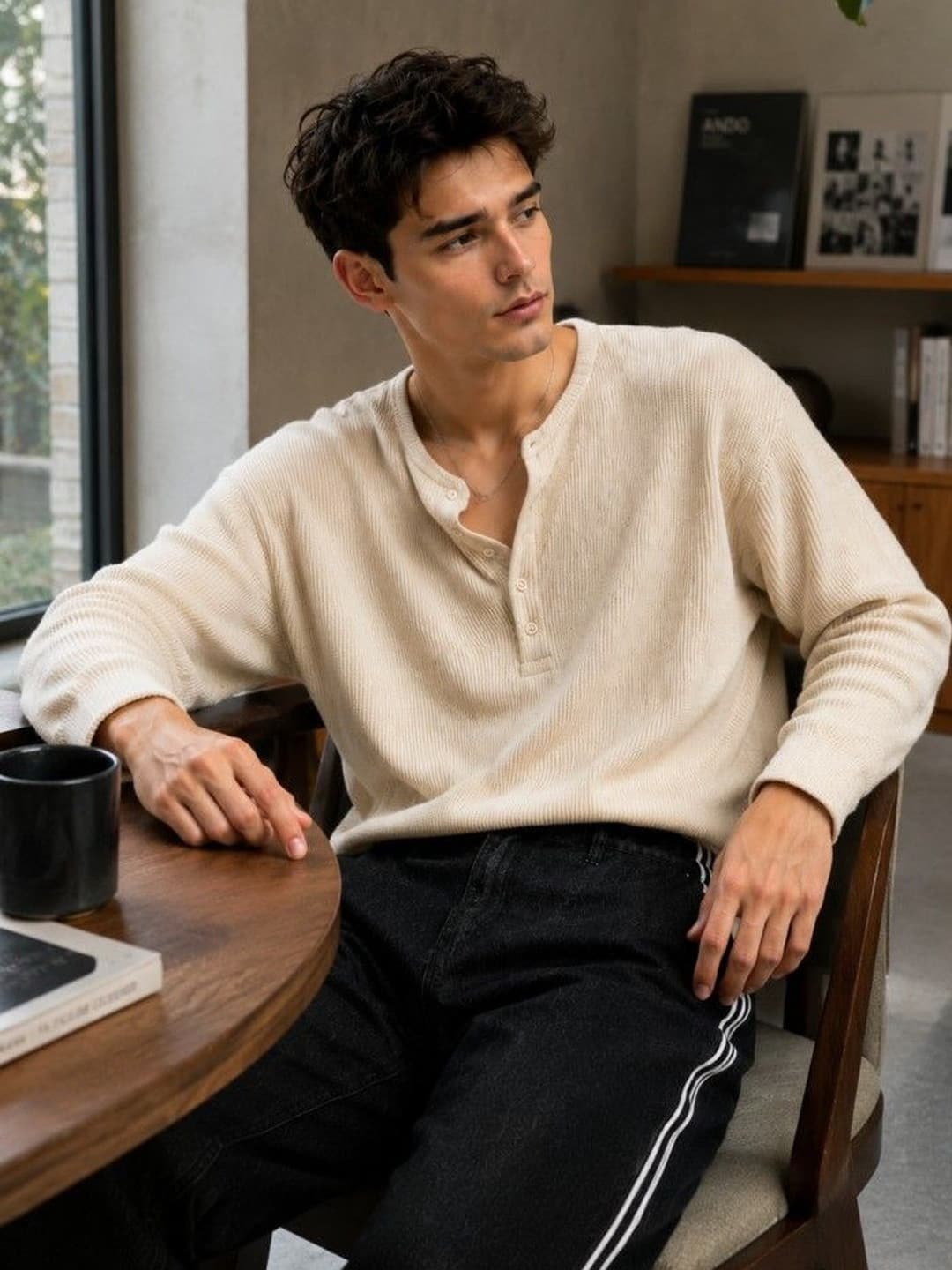 Netclick Men Henley Neck T-shirt