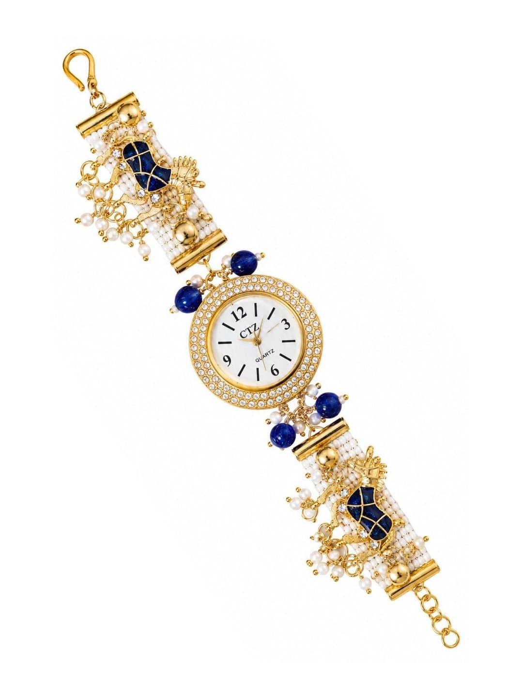 ARISTAL Jewellery Women Dial & Embellished Straps Analogue Watches Blue Horse Bracelet Watch