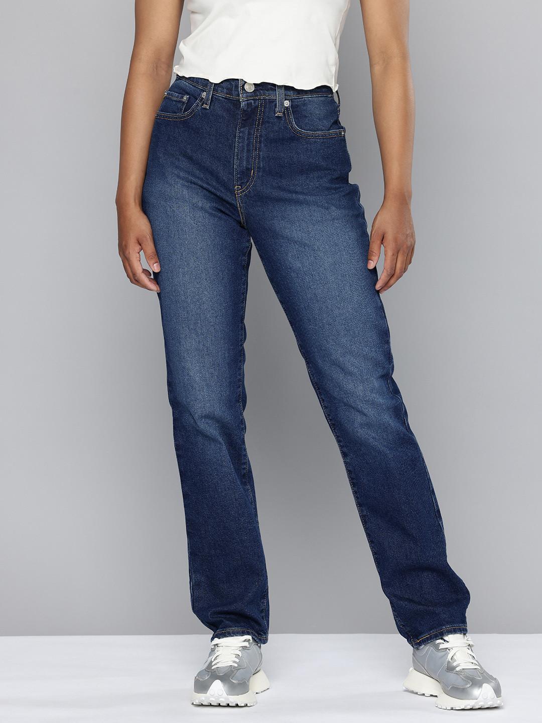 Levis Women 724 Straight Fit High-Rise Light Fade Stretchable Jeans