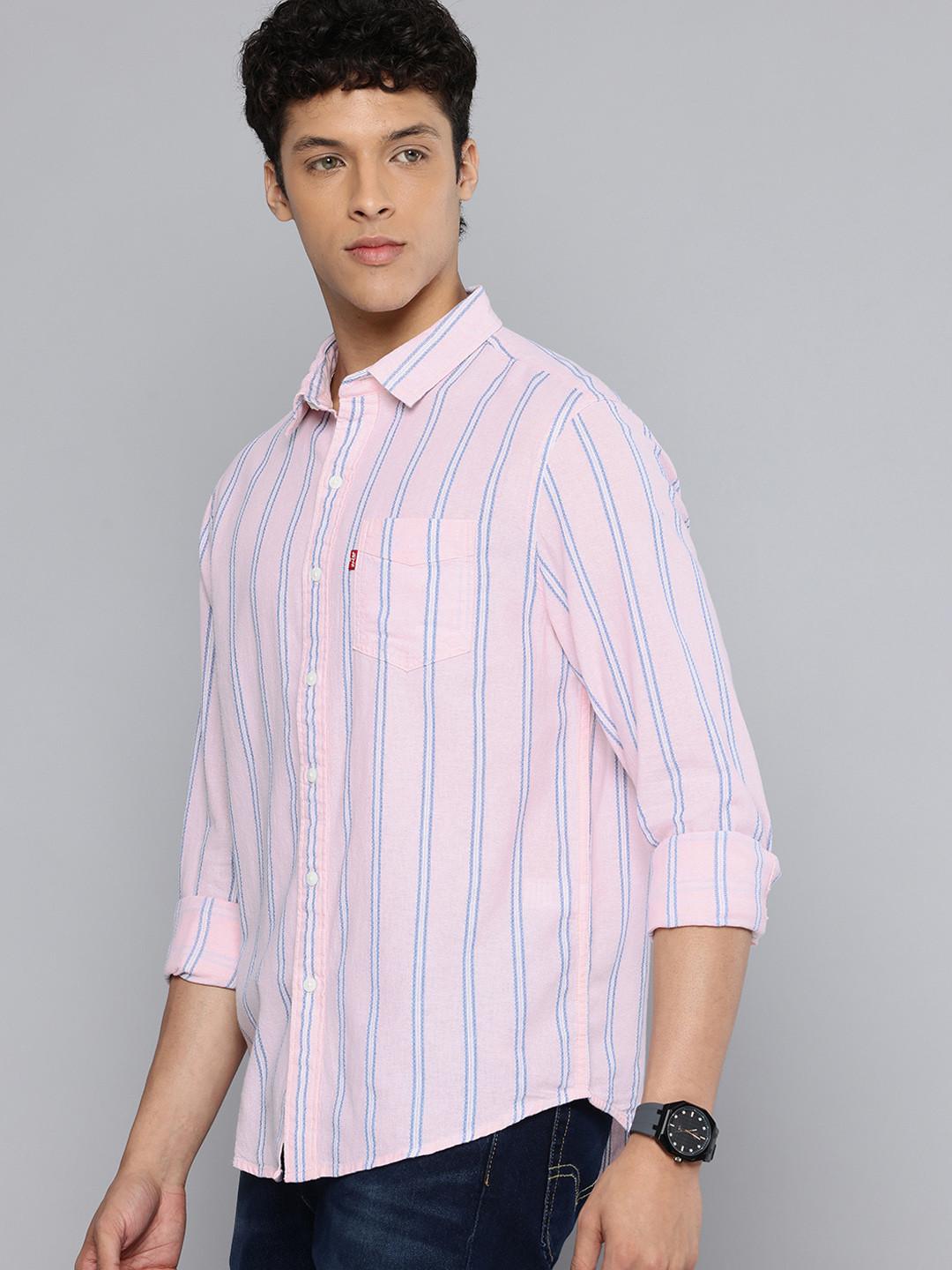 Levis Slim Fit Striped Pure Cotton Casual Shirt