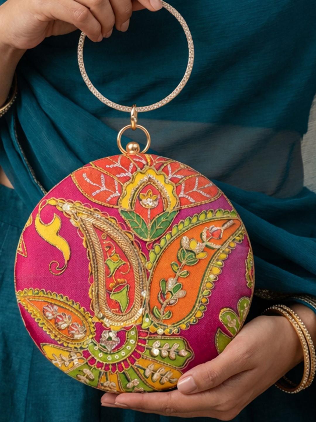 ARTKLIM Embroidered Fabric Clutch