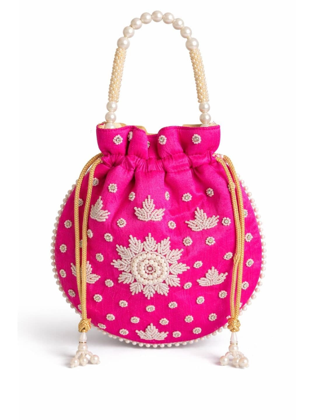 YELONA Embellished Tasselled Potli Clutch