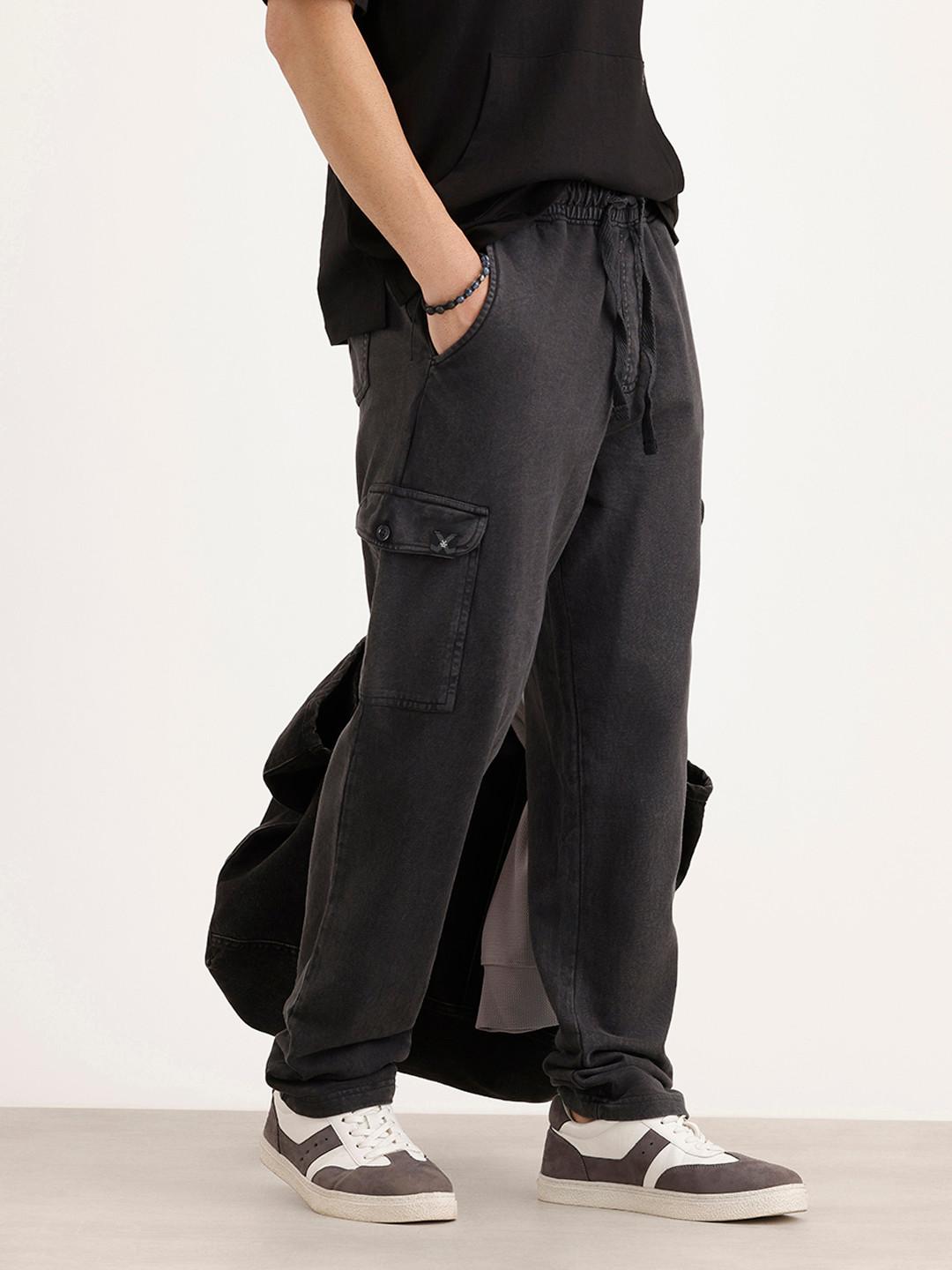 WROGN Men Pure Cotton Relaxed Fit Track Pants