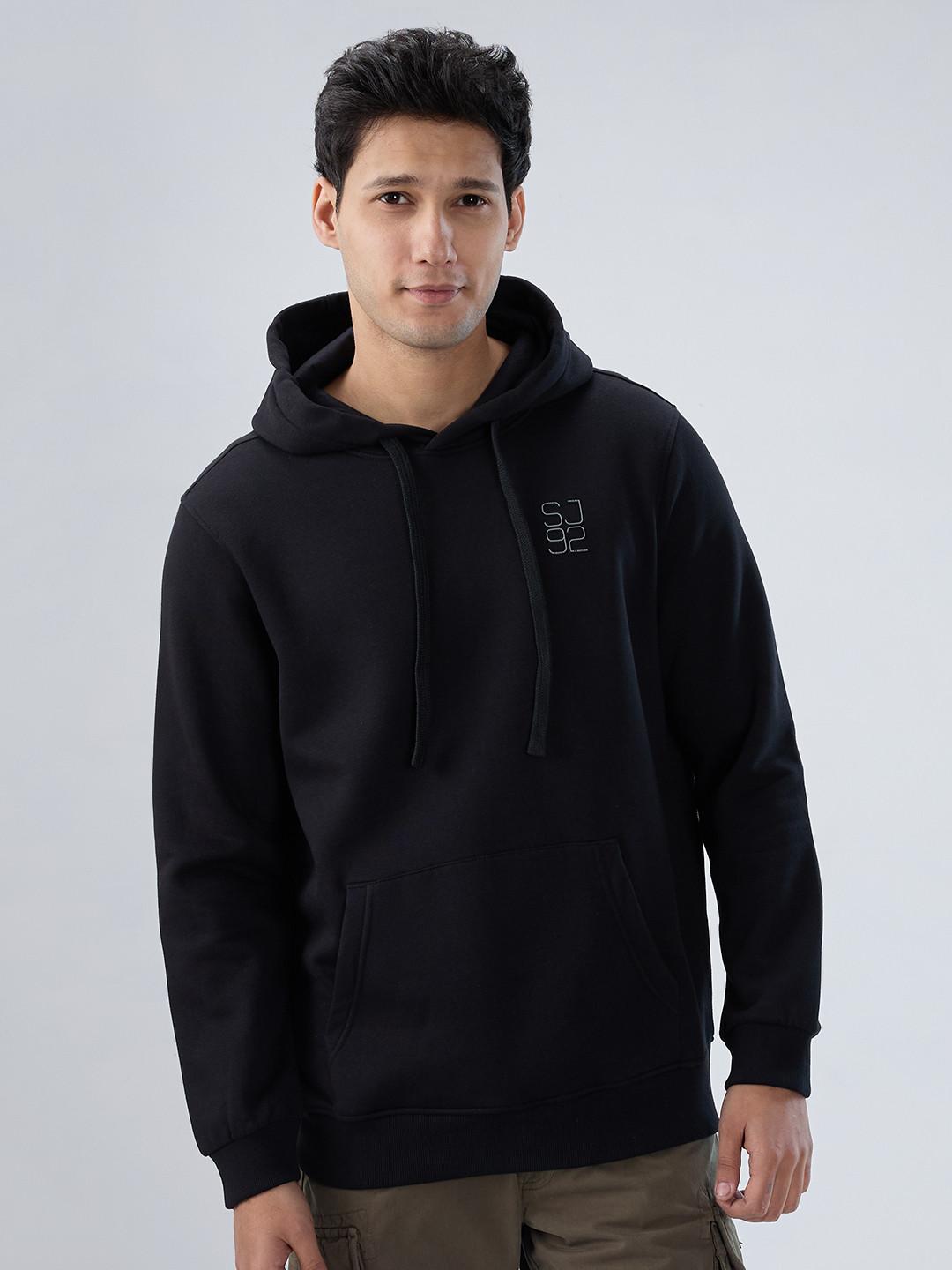 SPYKAR Men Solid Hooded Sweatshirt
