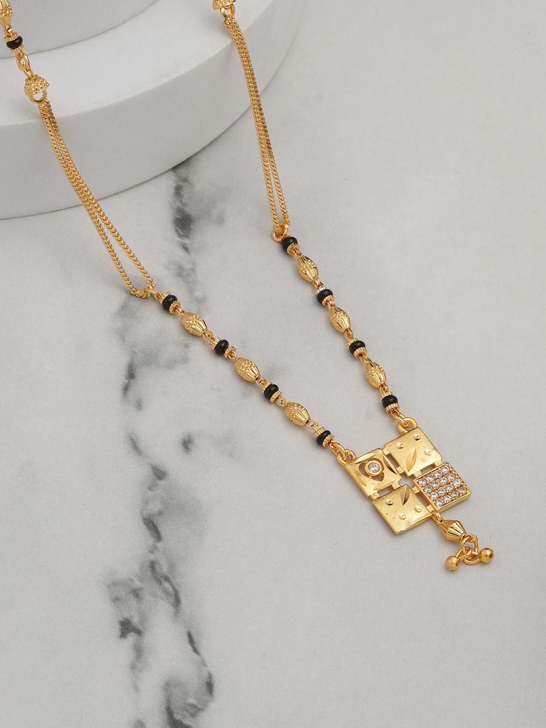 AUREVEE Gold-Plated Artificial Stones Mangalsutra