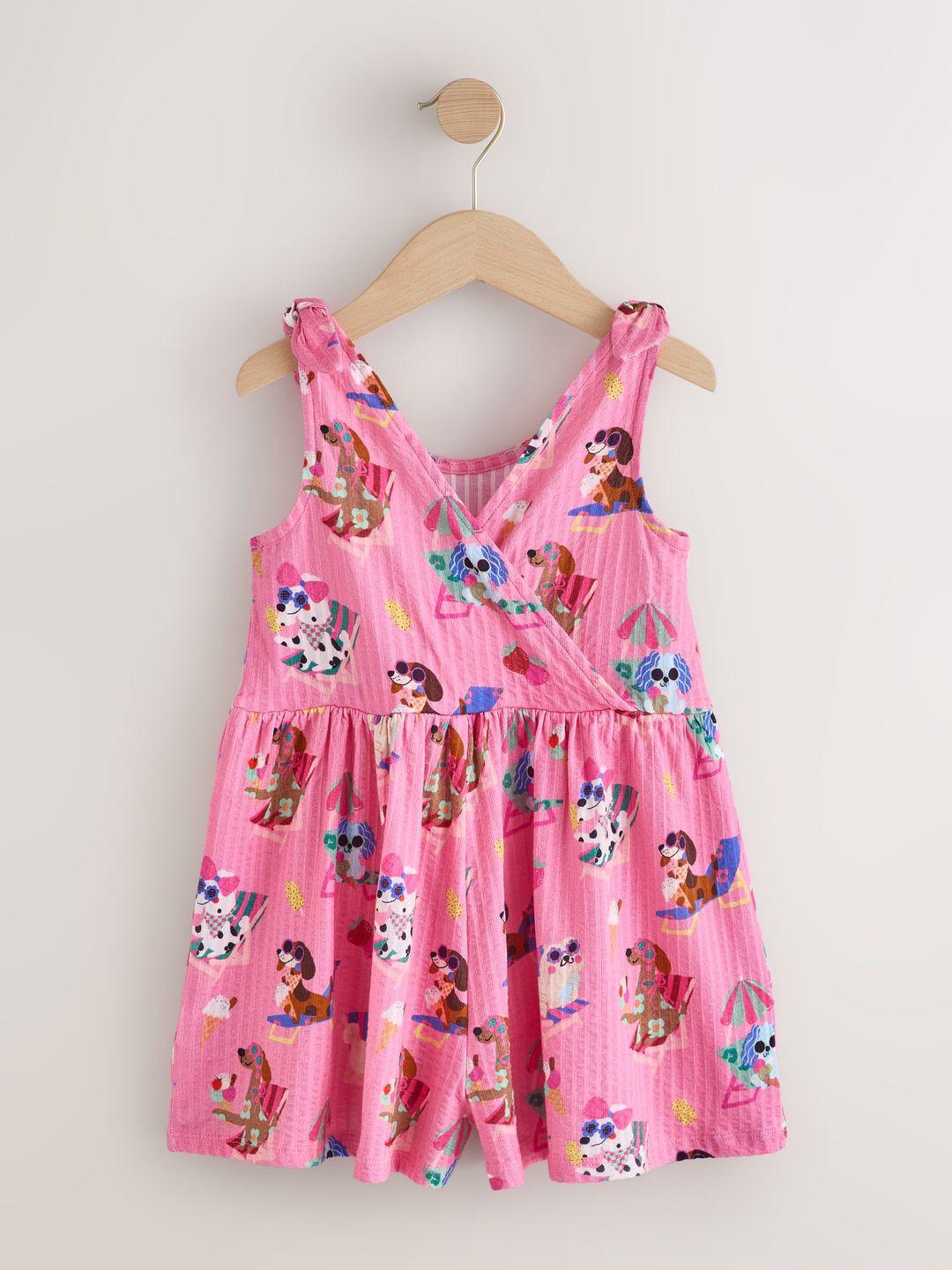 NEXT Girls Pure Cotton Printed Playsuit