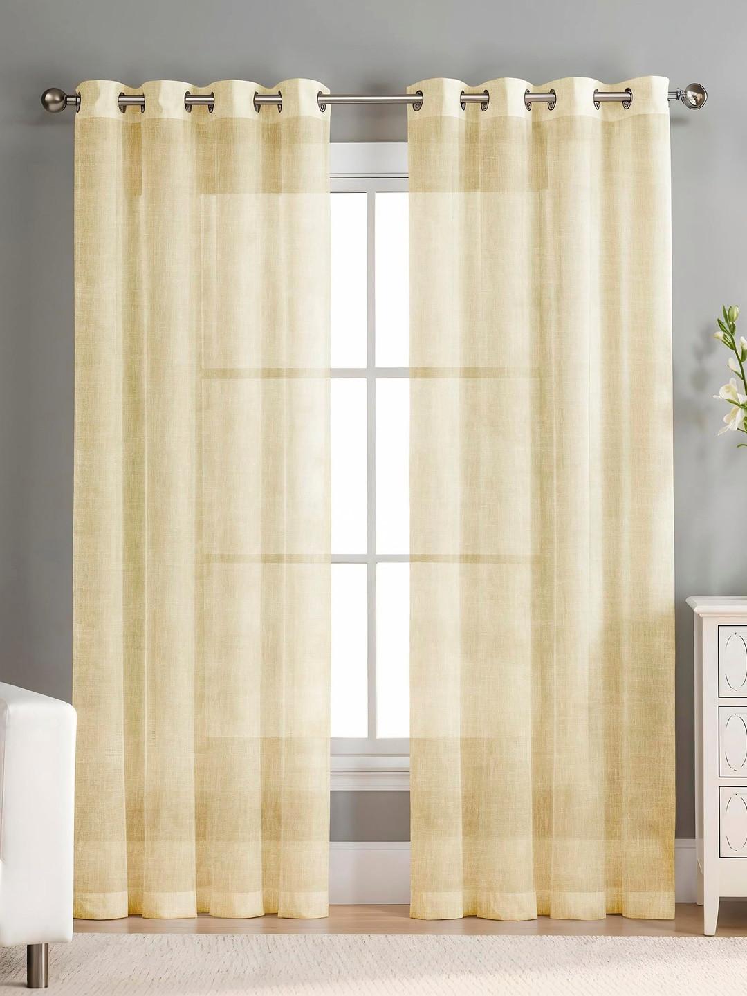 SIMPLYCURTAINS Beige Set of 2 Sheer Window Curtain