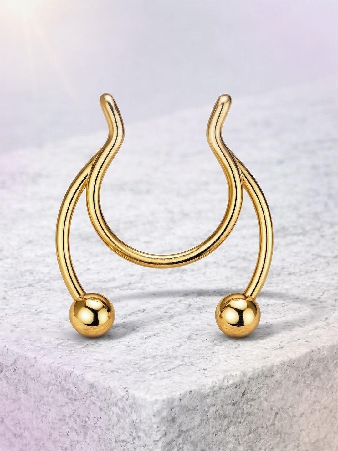 MAZZINI Women Stainless Steel Gold-Plated Nosepin