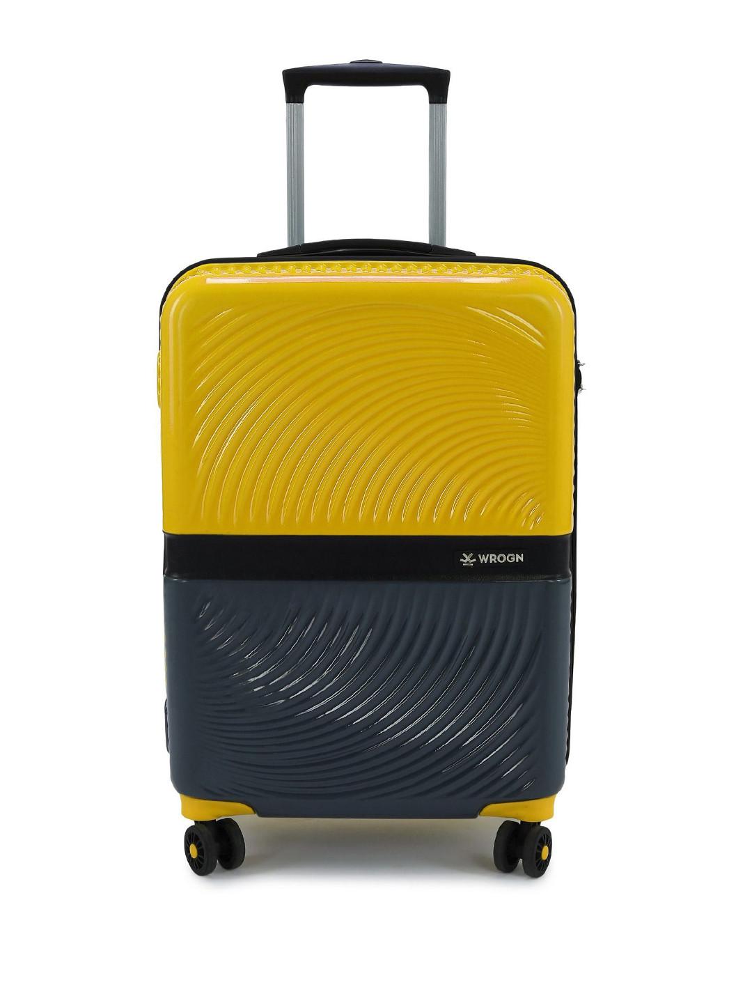 WROGN Textured Colorblocked Hard-Sided Large Trolley Bag