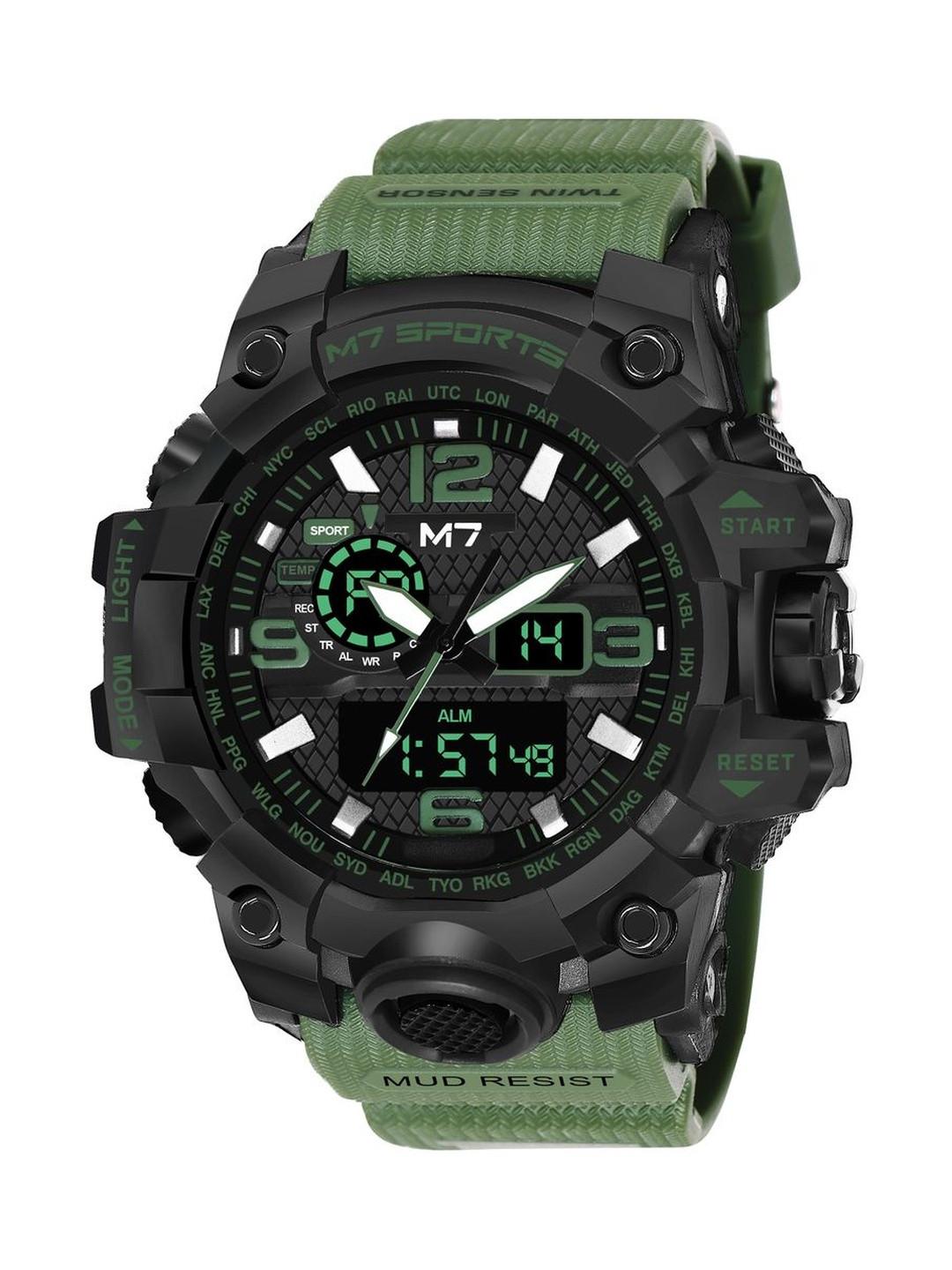 Metronaut Men Green Round Dial Analogue & Digital Multi Function Watch