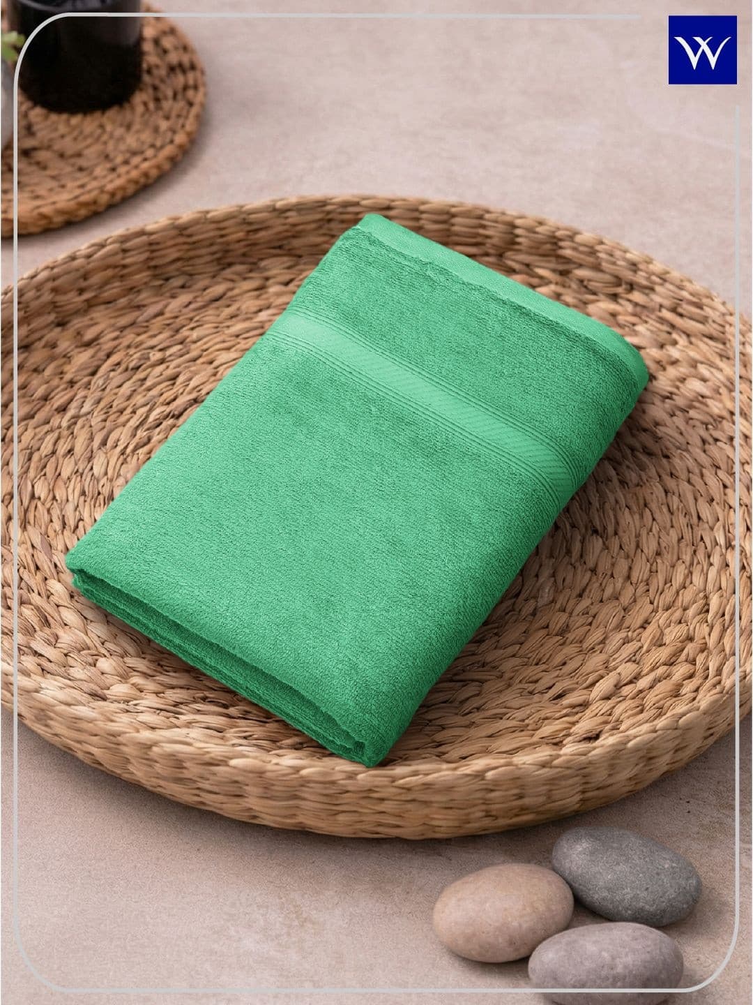 SPACES Green 1 Cotton 420 GSM Bath Towel