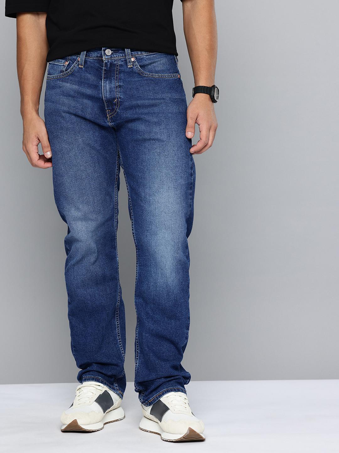 Levis Men 505 Straight Fit Mid-Rise Light Fade Stretchable Jeans