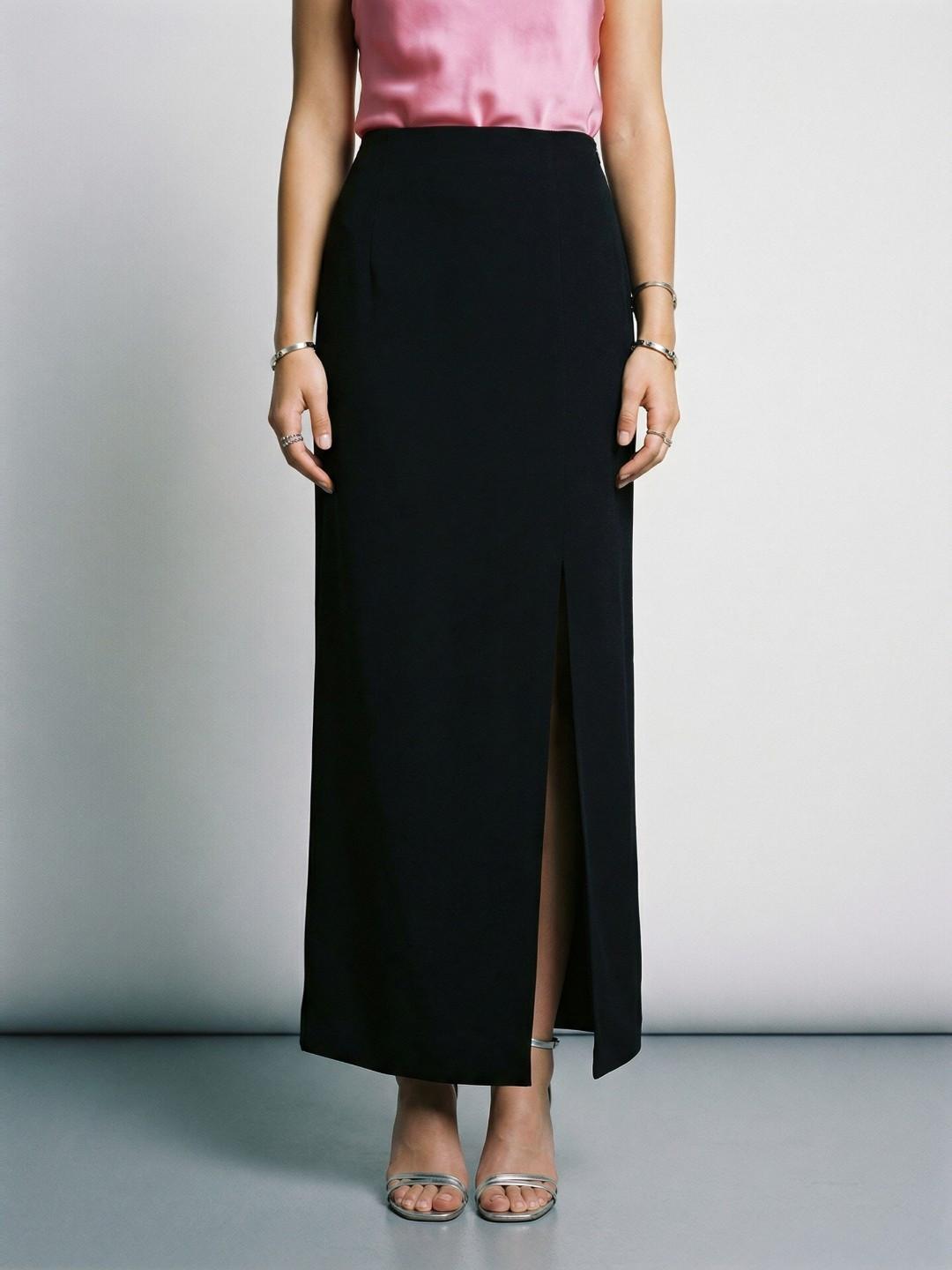 Phosphorus Women Front Slit Maxi A-Line Skirt
