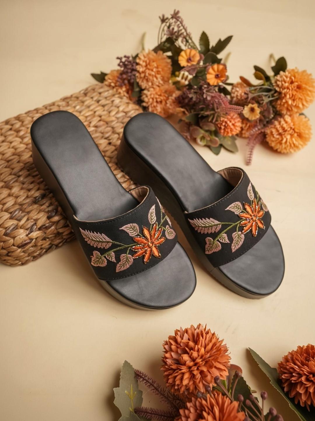 Anouk Embellished Wedge Mules