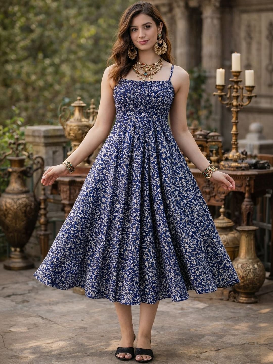 Demirner Women Floral Printed Anarkali Kurta
