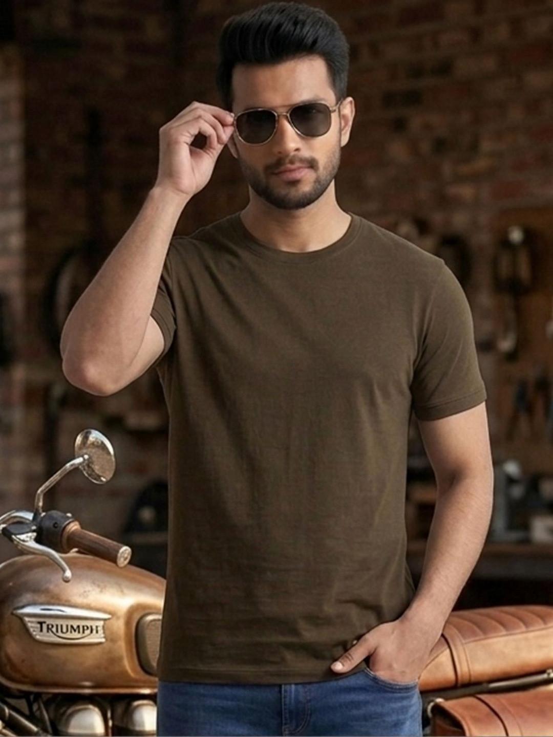 The Roadster Lifestyle Co. Pure Cotton Half Sleeve Round Neck T-shirts