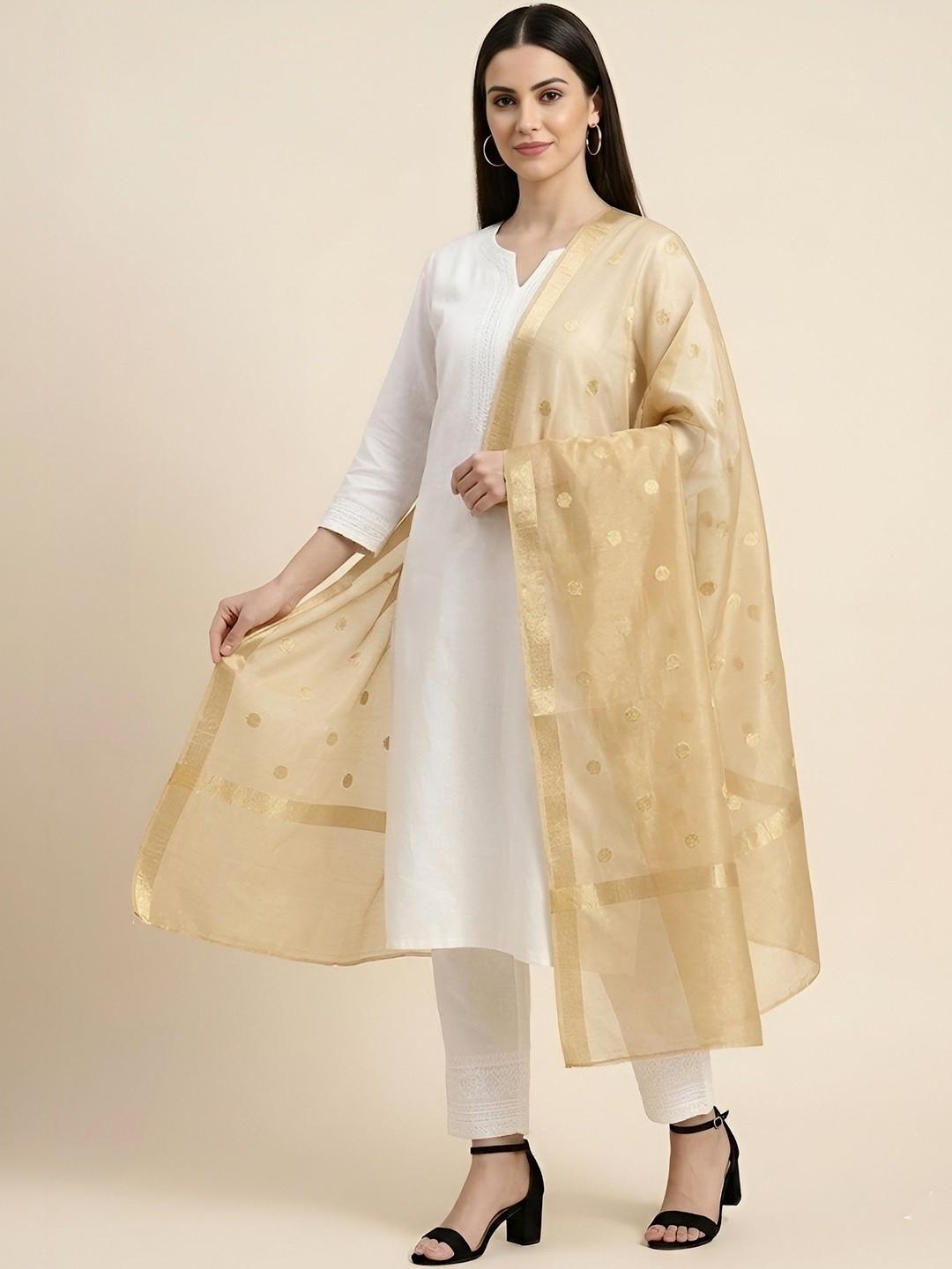 MUFFLY Woven Design Dupatta with Zari