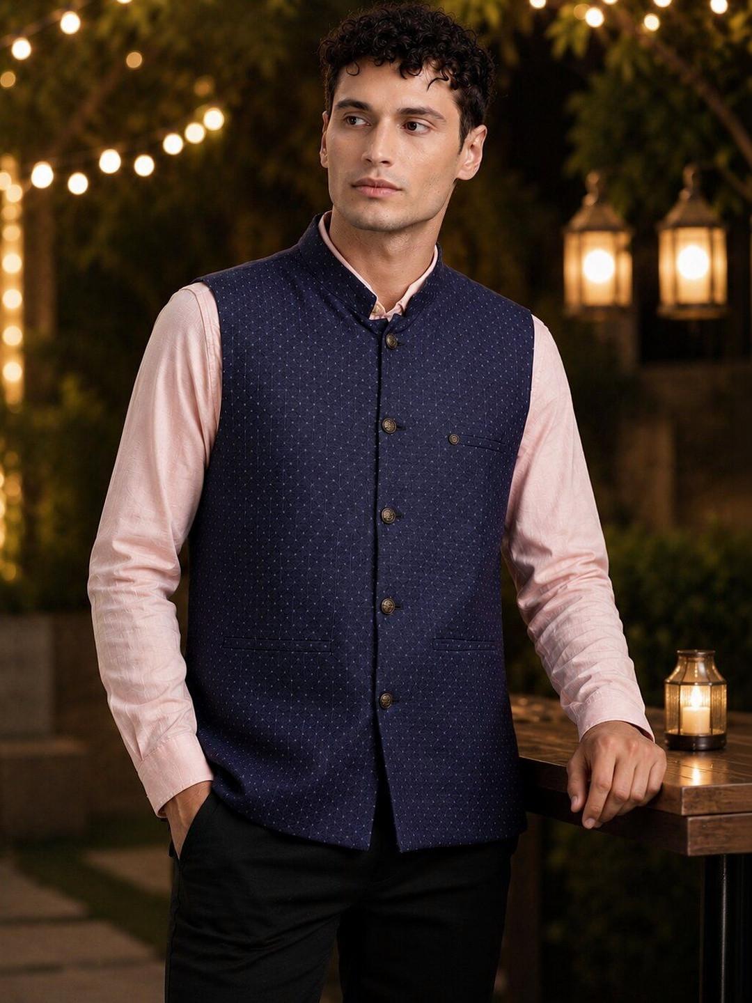 Turtle Printed Reversible Nehru Jacket