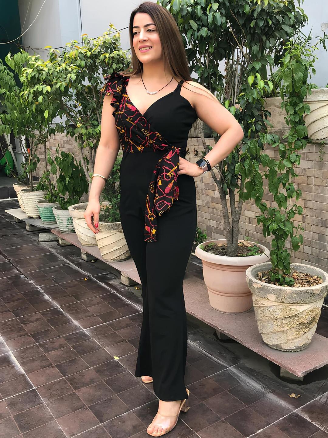 AmorLuxe Printed Basic Jumpsuit