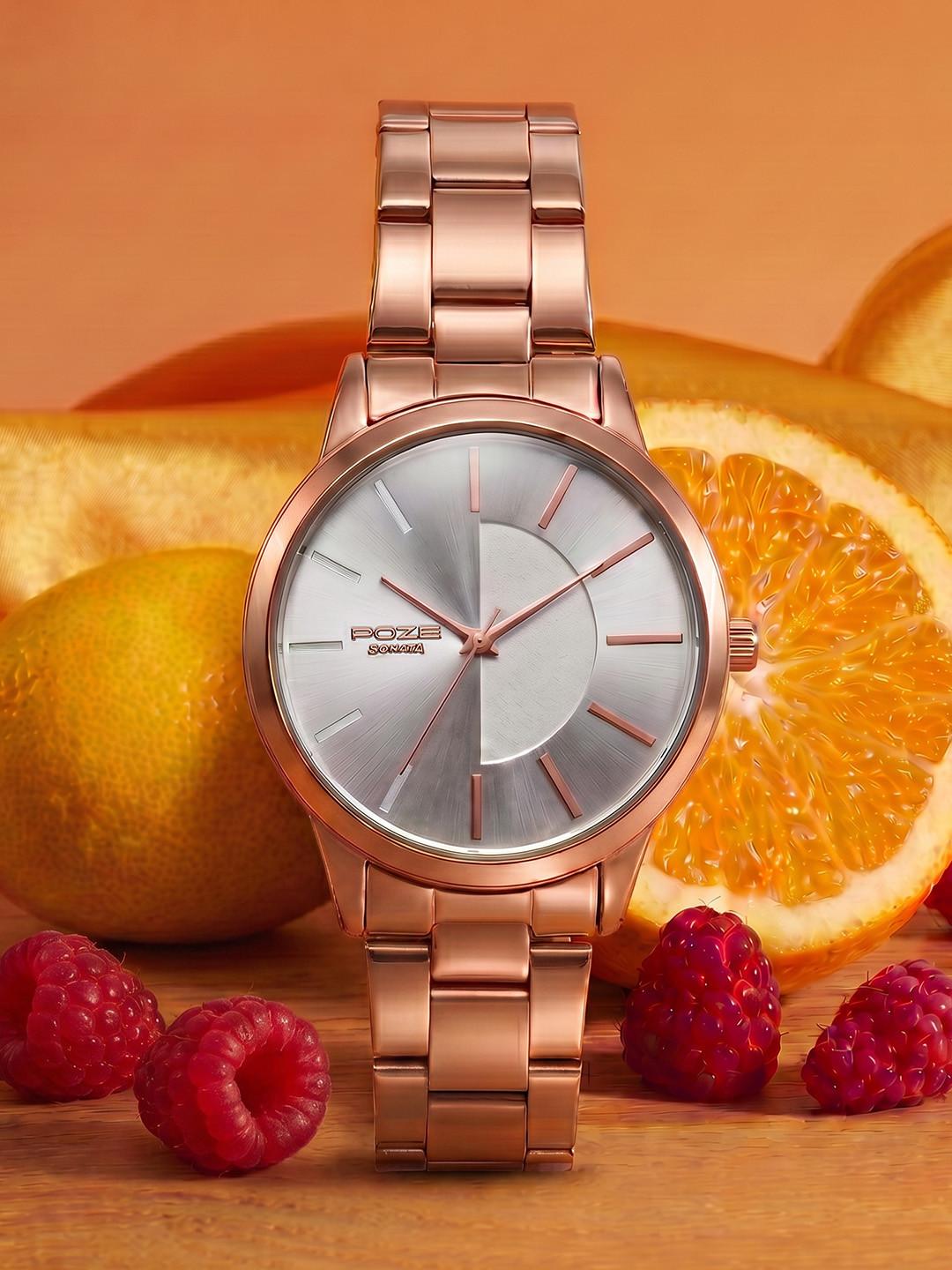 Sonata Women Poze 9 Quartz Analog Silver Dial Watch - SP80185WM01W