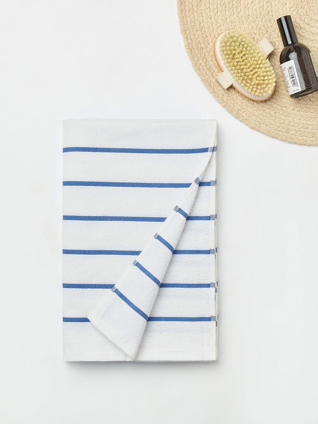 Himeya Blue Rippon Striped Cotton 300 GSM Bath Towel