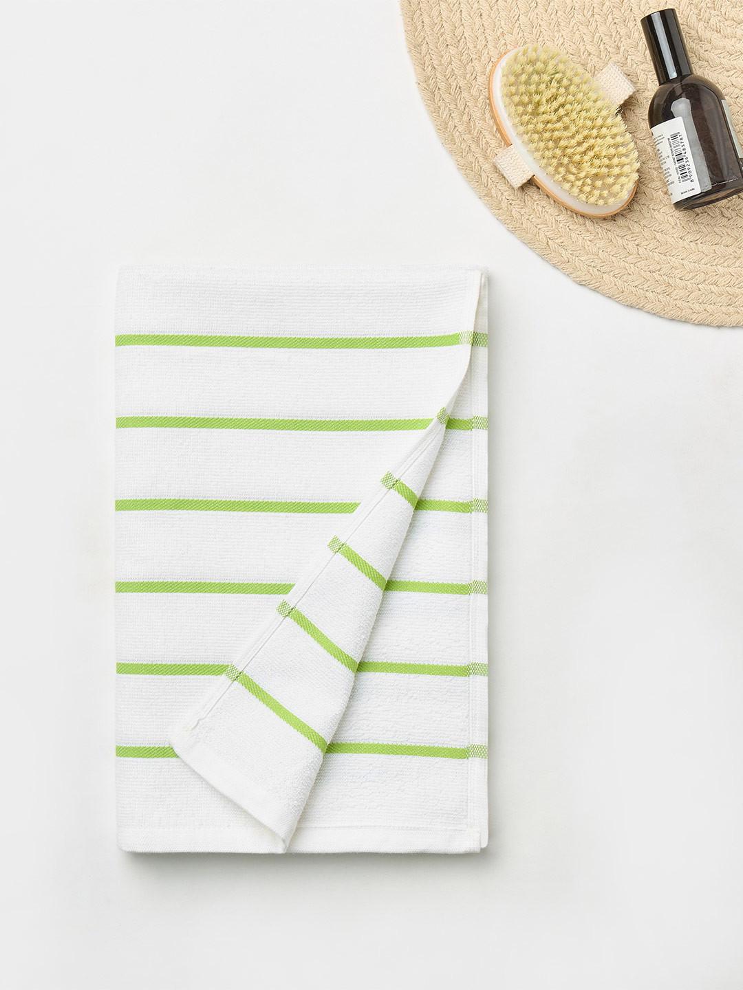 Himeya Green Rippon Striped Cotton 300 GSM Bath Towel
