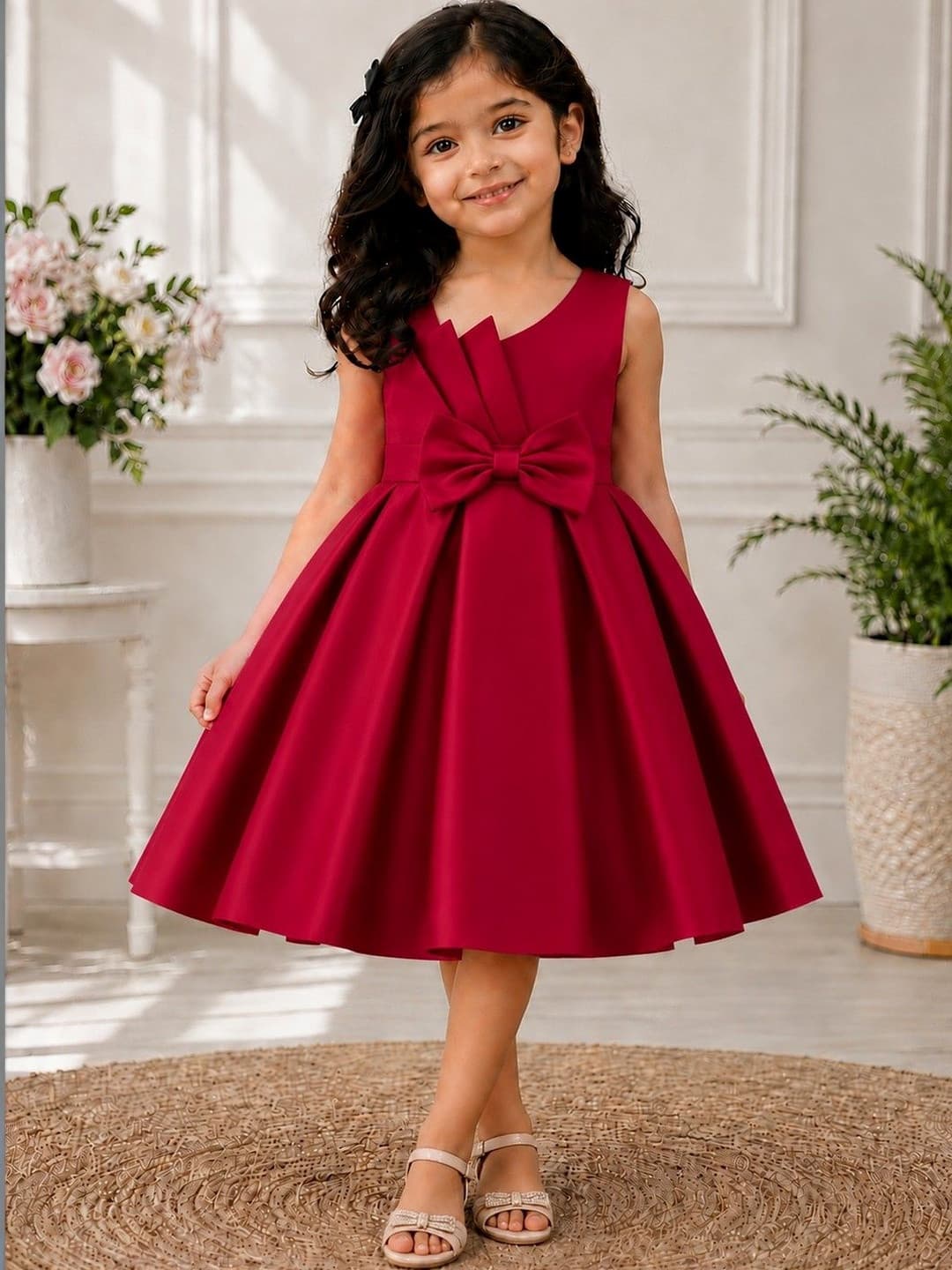 Tejam Satin Fit & Flare Dress