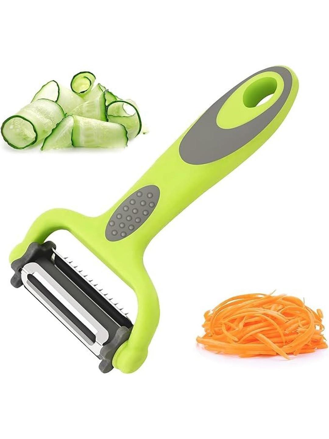 Virtuous Grey & Green Stainless Steel Fruit & Vegetable Peeler