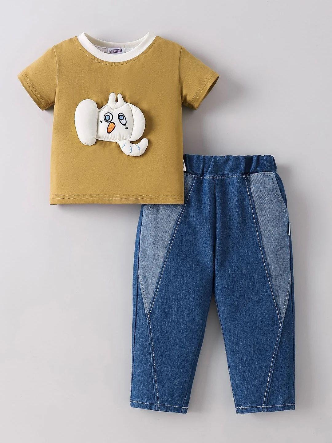 Hopscotch Boys Embellished T-shirt with Trousers