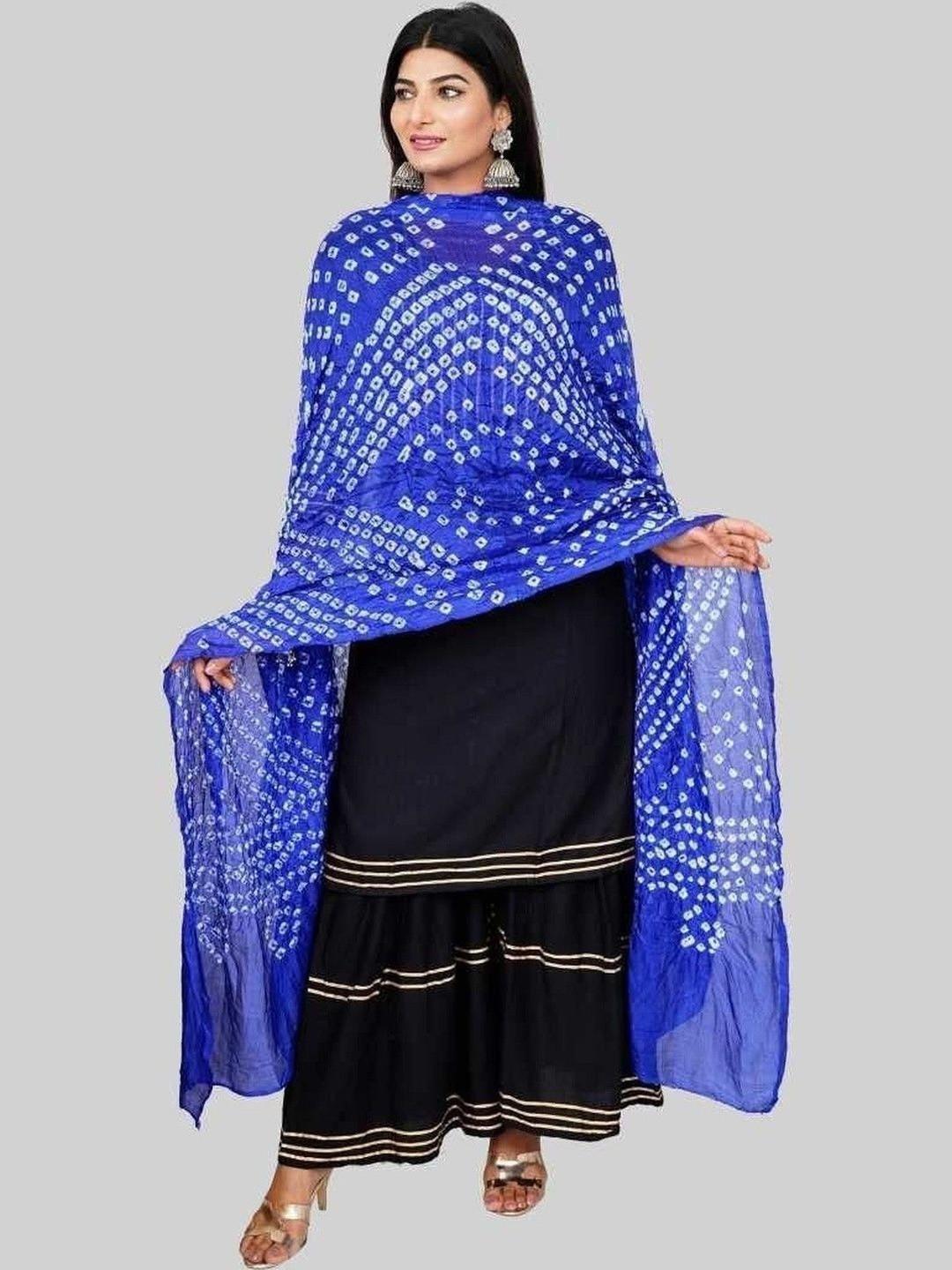 GURUSOAMI Ethnic Motifs Dyed Bandhani Dupatta