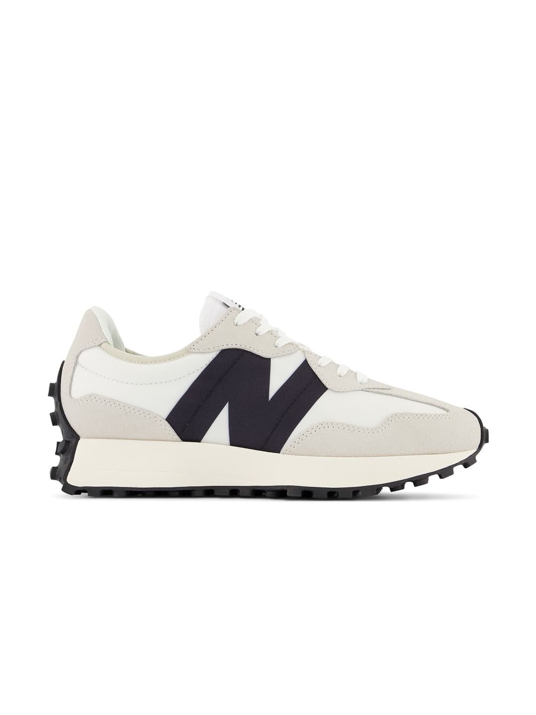 New Balance Men Beige & Off-White Solid 327 Sneakers