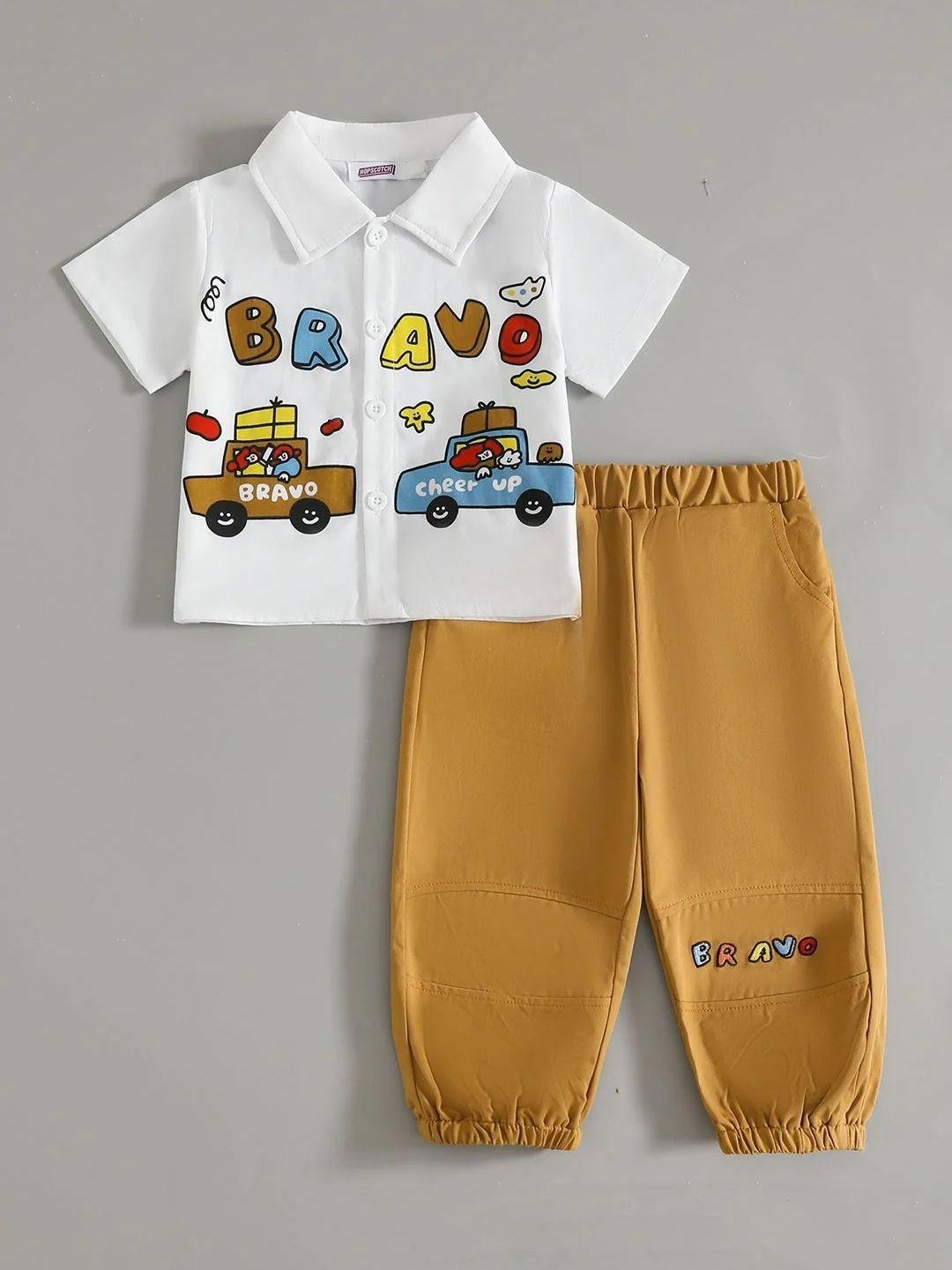 Hopscotch Boys Printed Short Sleeves Shirt