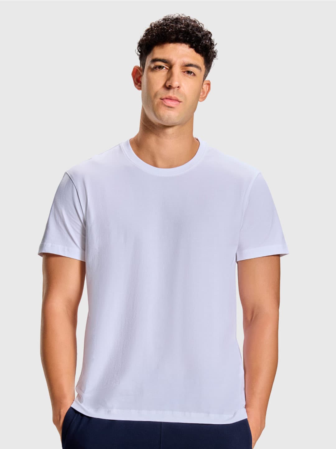BOLDFIT Mens White Round Neck All Day Essential T- shirt