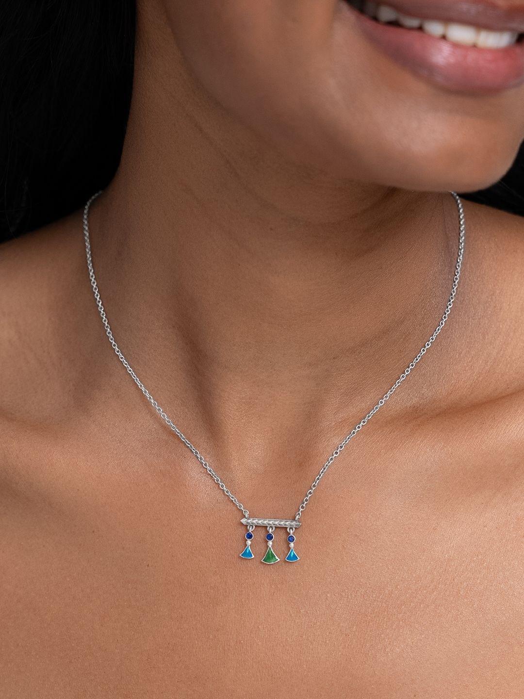 SHAYA Sterling Silver Enamelled Necklace
