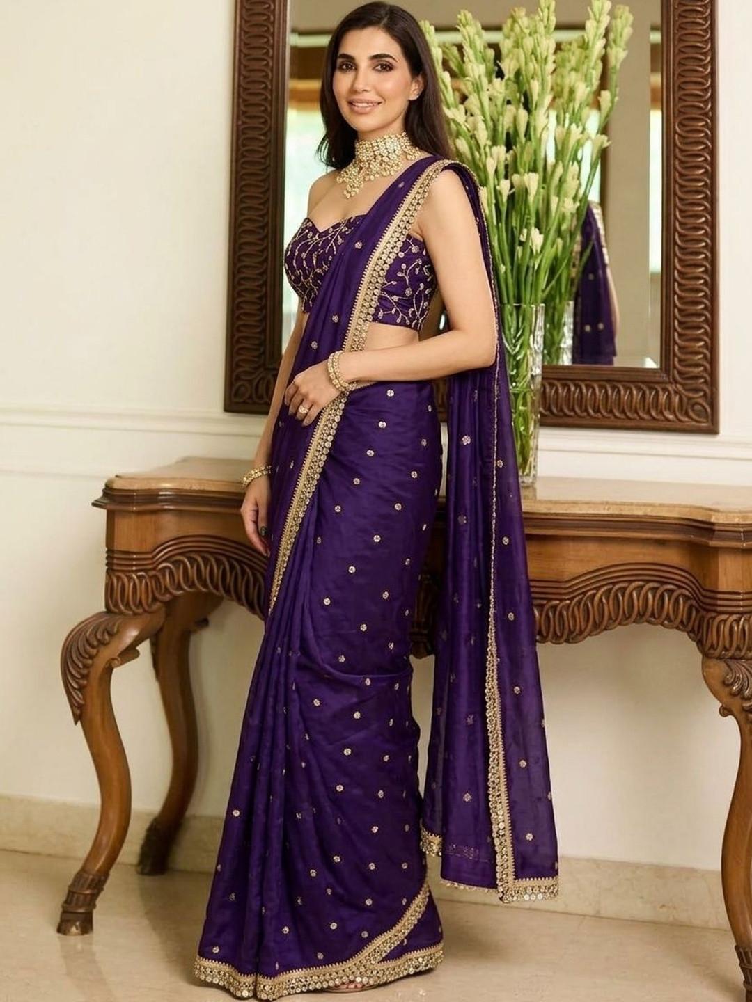 Sangria Embellished Sarees Blouse Piece