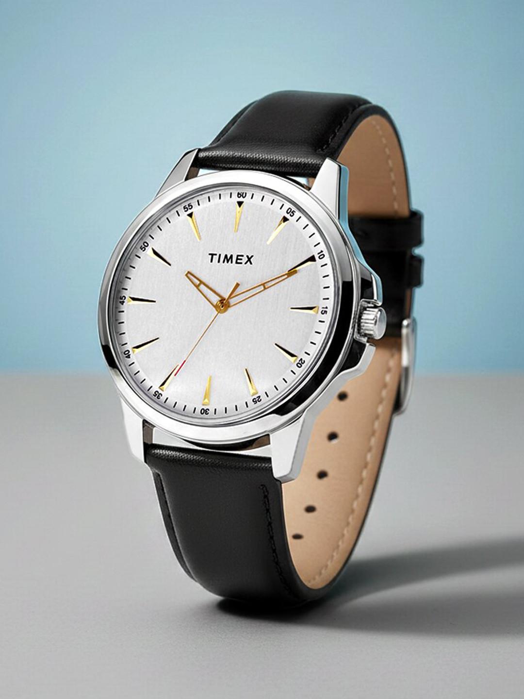 Timex Men Brass Dial & Leather Straps Analogue Watch TWEG165SMU07