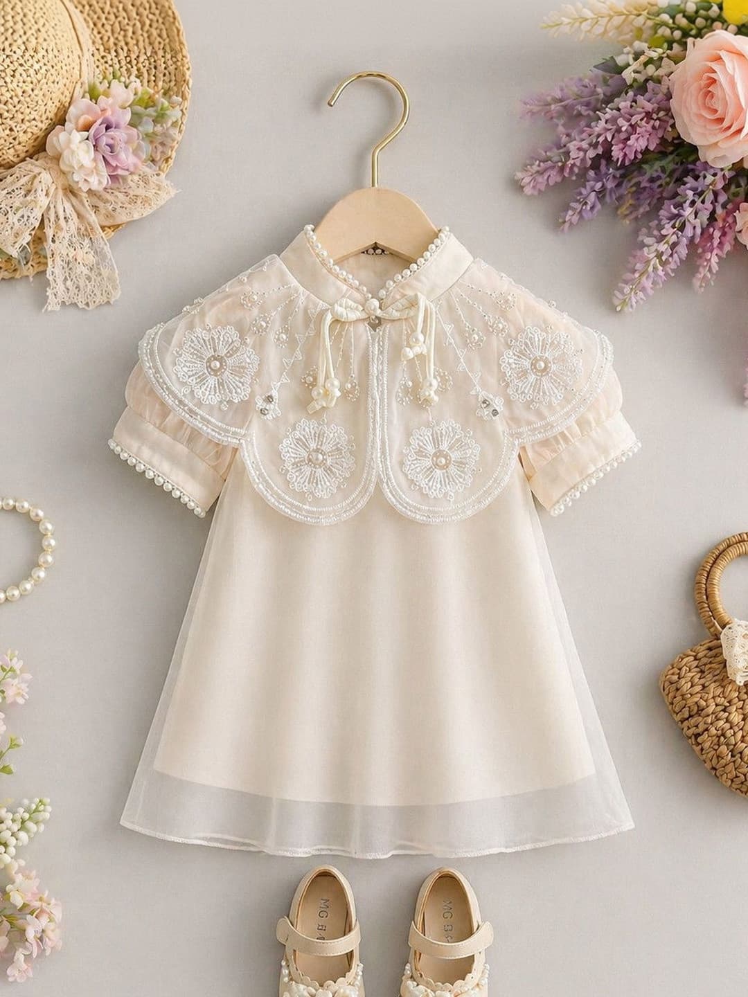 Sparklepop Embroidered A-Line Dress