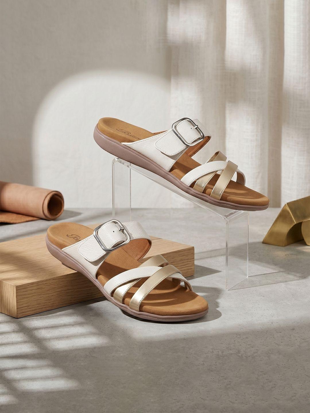 Bata Women Open Toe Flats with Buckles