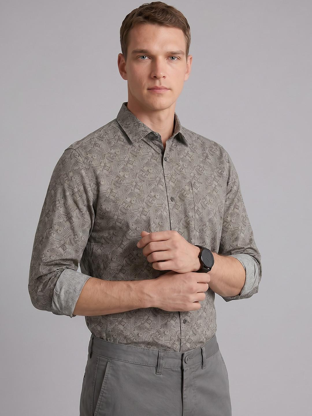 Blackberrys Slim Fit Abstract Printed Pure Cotton Casual Shirt
