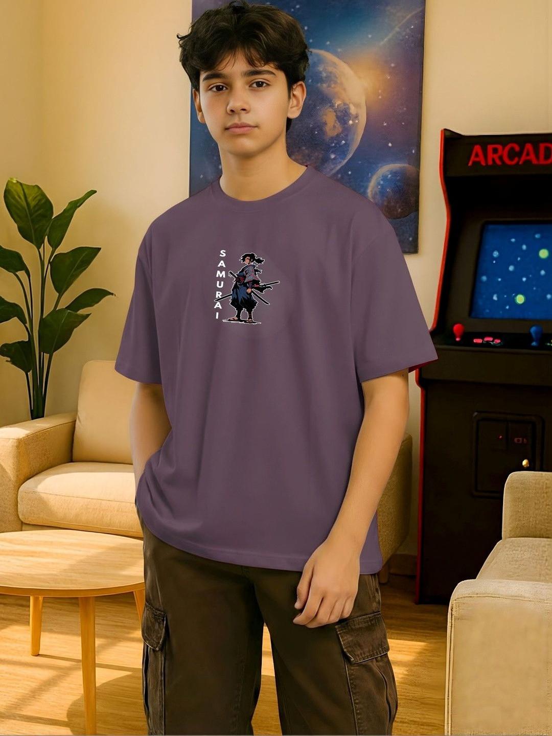 TeeSlix Boys Oversize Anime Cotton Tshirt